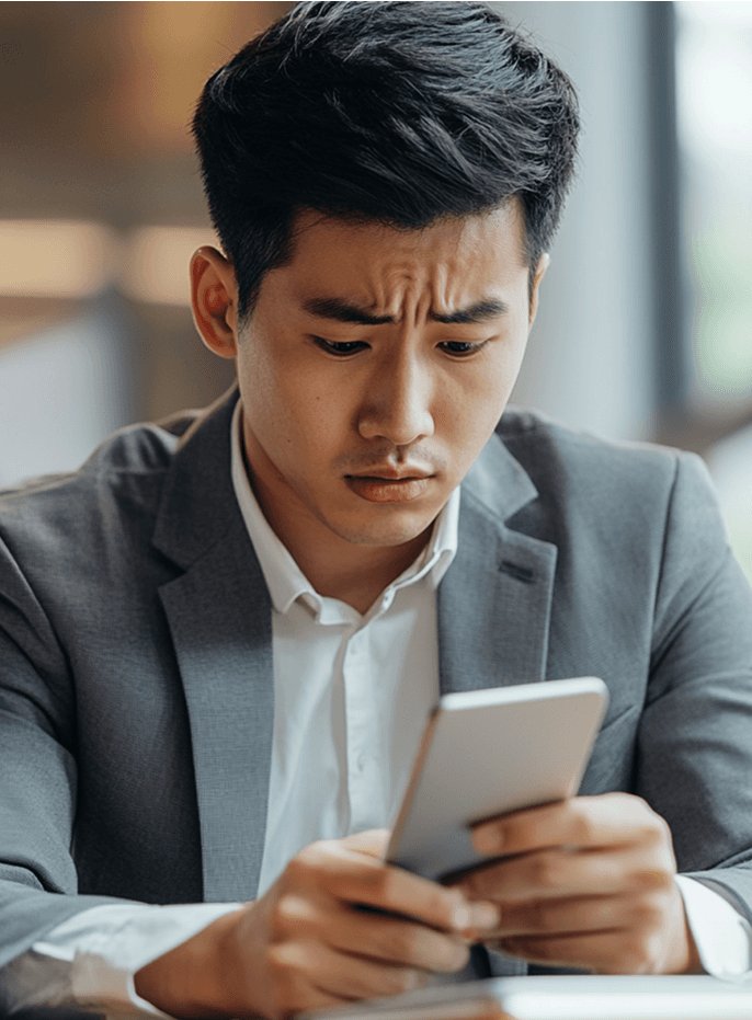 man using phone
