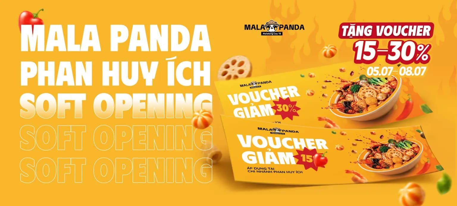 Banner Soft Opening Mala Panda Phan Huy Ích